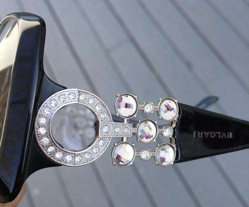 SPECIAL EDITION Black BVLGARI Sunglasses with Swarovski Crystals - Flawless!
