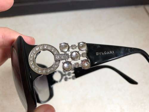 SPECIAL EDITION Black BVLGARI Sunglasses with Swarovski Crystals - Flawless!