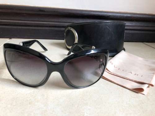 SPECIAL EDITION Black BVLGARI Sunglasses with Swarovski Crystals - Flawless!