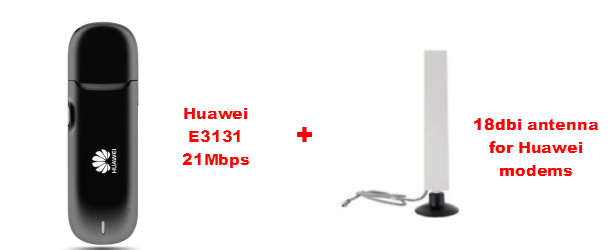 Huawei E3131 - 18dbi portable antenna booster combo ***increase 3G reception***