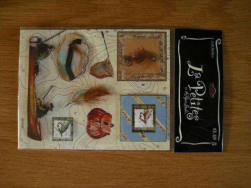 Gone Fishing stickers, rod and tackle