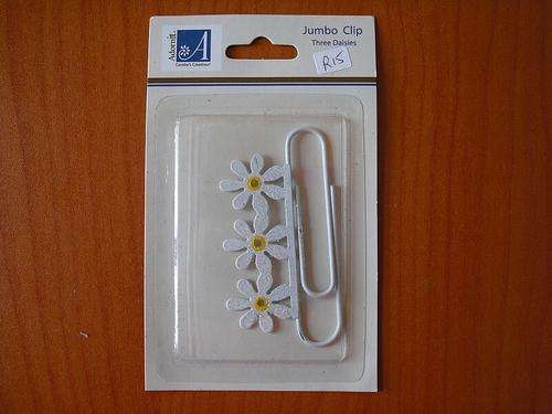 Jumbo clips glitter: Three daisies
