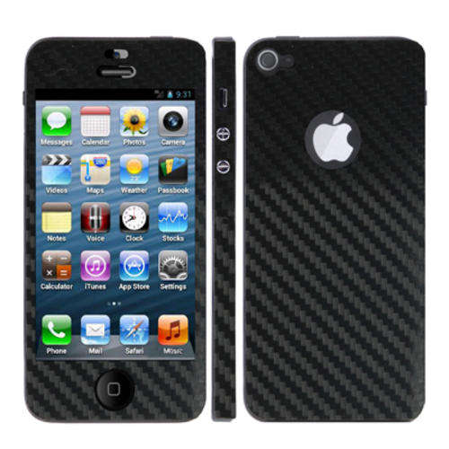 Iphone 5 Protective Carbon Fiber Skin Black