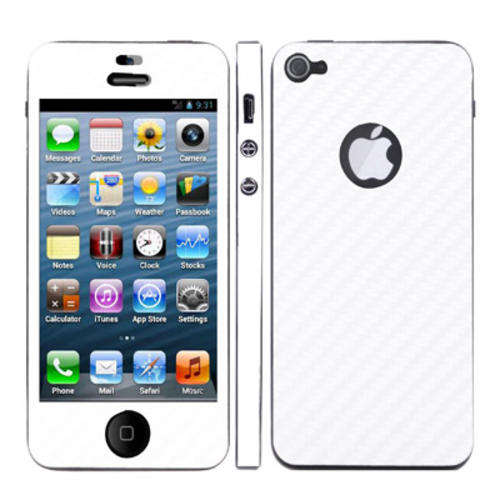 Iphone 5 Protective Carbon Fiber Skin White