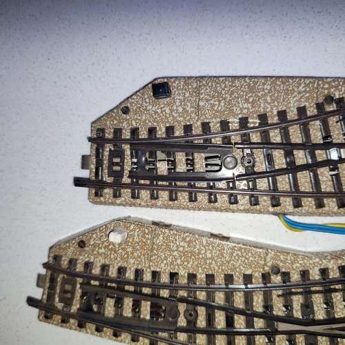 2 x Märklin M-Track 5141 Curved Turnouts