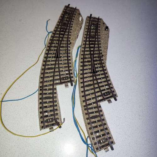 2 x Märklin M-Track 5141 Curved Turnouts