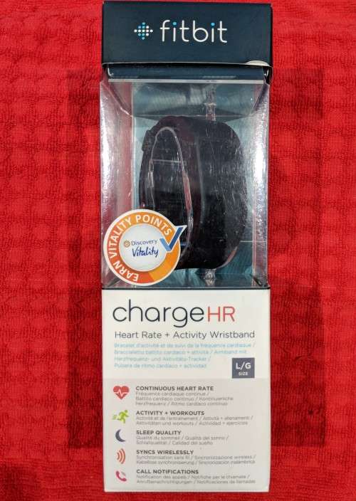 Fitbit Charge HR Activity and Heart Rate Tracker (Large) - Black