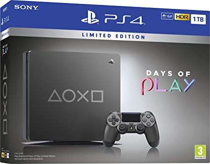 PS4 Slim Console + 2 Controllers + 50 Games (Days Of Play Edition)