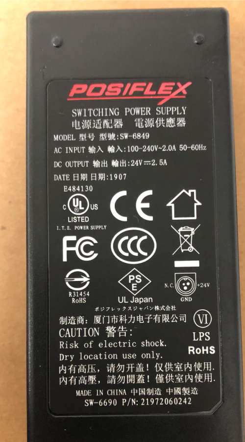 Original PosiFlex Power Supply Also Works With Epson TM series