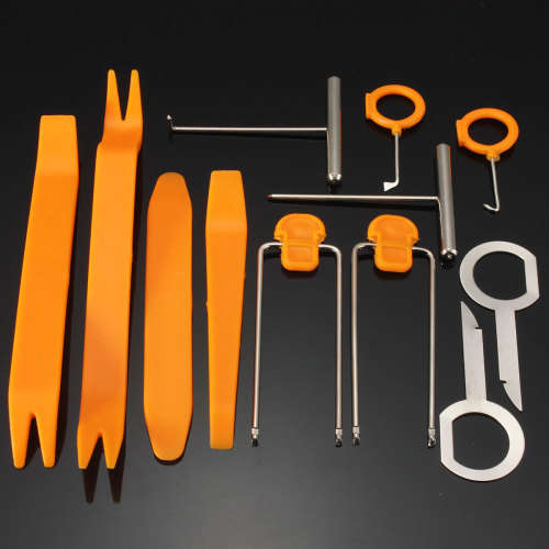 UNIVERSAL 12PC CAR RADIO, DOOR PANEL & DASH REMOVAL PRY TOOL KITS