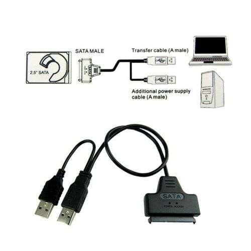 USB2 USB3 TO HDD 7+15 PINS SATA 2.5 INCH HARD DRIVE CONVERTER CABLE ADAPTERS