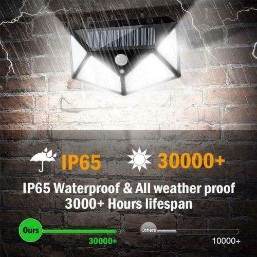 100 LED WATERPROOF SOLAR PIR MOTION SENSOR LIGHTS