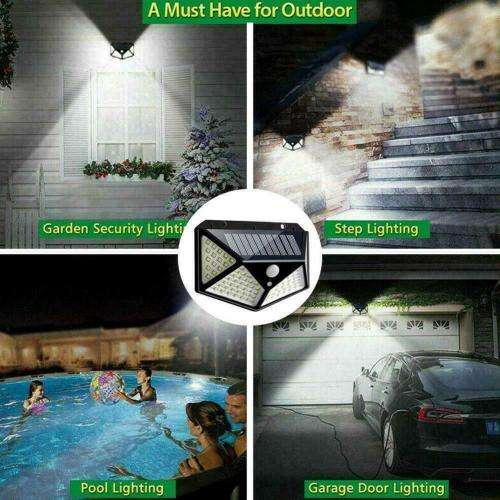 100 LED WATERPROOF SOLAR PIR MOTION SENSOR LIGHTS