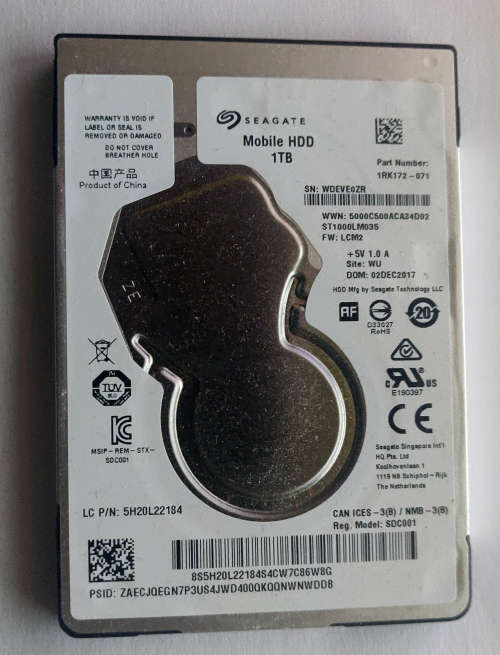 Seagate 1TB 2.5 HDD 5400RPM