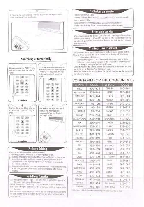 Universal air conditioner remote control F-126E
