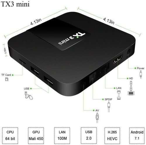 Android Smart TV Box TX3 Mini Android TV Box with S905W Quad Core 64 Bit 3D 4K