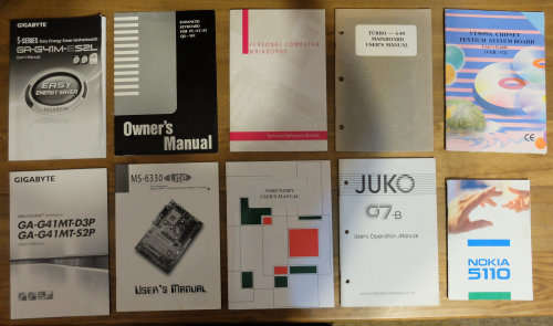 Collection of manuals (mainly motherboard)