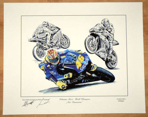*****Very RARE and now a collectible*****Valentino Rossi artist signed canvas, Bunnet & Neubauer