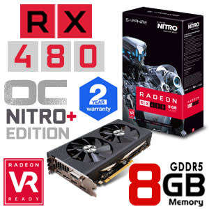 Sapphire Nitro+ Radeon RX 480 OC Graphics Card (8GB)