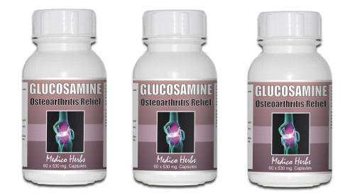 Glucosamine Capsules 180 x 530mg 3 BOTTLES
