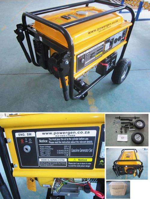 Petrol Generator 6.5kva Electric start with battery and wheels