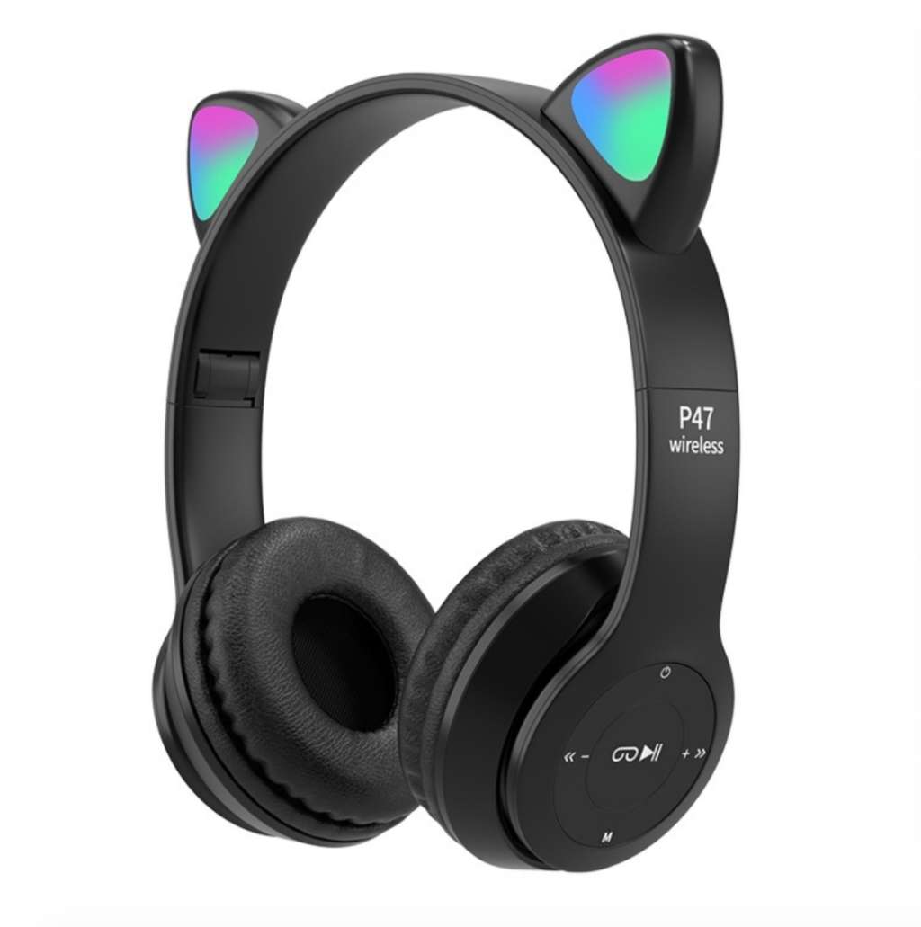 RGB Cat Ear Bluetooth Headset with Micro SD Card Slot