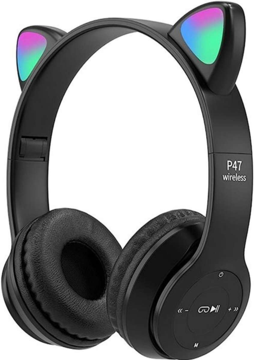 RGB Cat Ear Bluetooth Headset with Micro SD Card Slot
