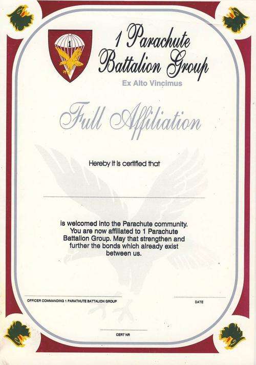 1 Para Bn Full Affiliation Certificate - Original
