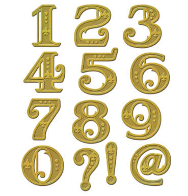 Embossed Victorian numbers