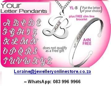 Personalized initial necklace set and bangle 100% stainless steel