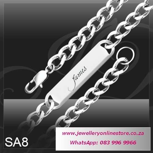 Valentine gifts - Personalized men chain bracelet plus FREE engraving