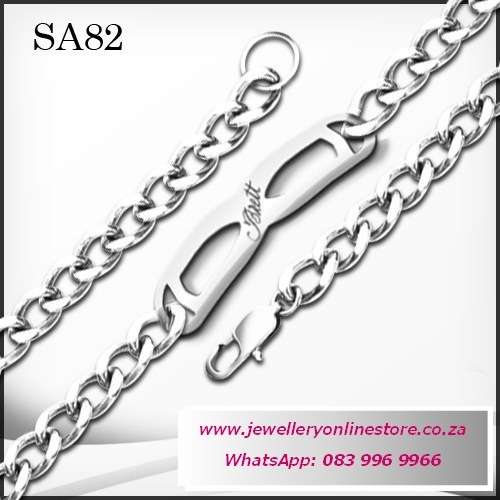 Valentine gifts - Personalized men chain bracelet plus FREE engraving