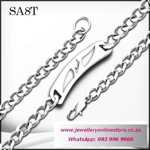 Valentine gifts - Personalized men chain bracelet plus FREE engraving