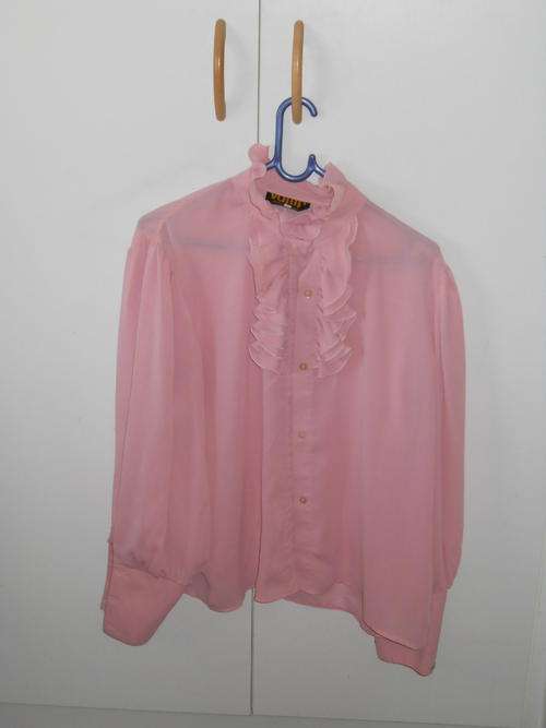 PINK RUFFLED BLOUSE