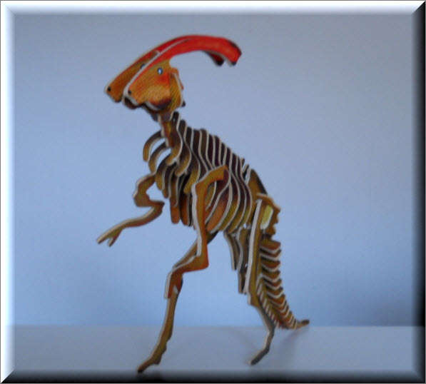3D Woodcraft Puzzle - Parasaurolophus Dinosaur - Educational Wooden Building Model Kit