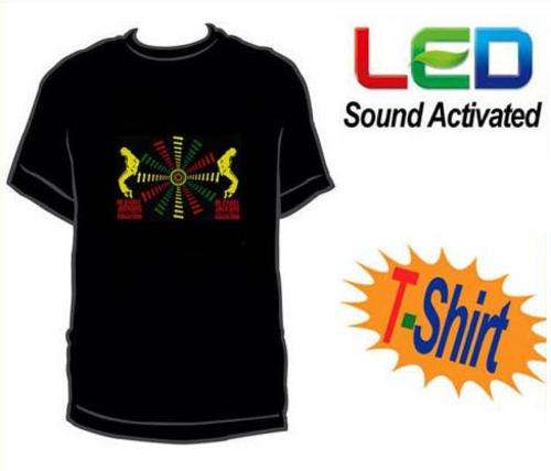 Sound Activated Light Up Flashing Equalizer LED T-Shirt (MJ)