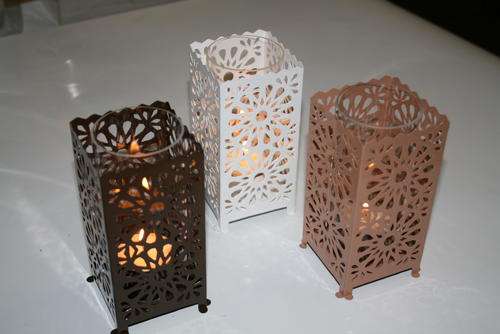 Ethnic Spot Metal Lanterns x 3