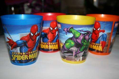 New Disney Spiderman Set of 4 Plastic Tumblers