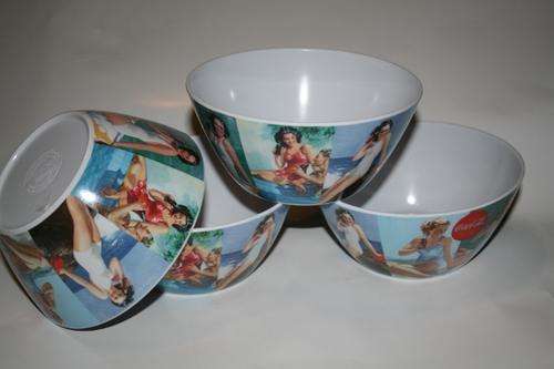 Melamine Beach Babes Coca Cola Bowl x 4