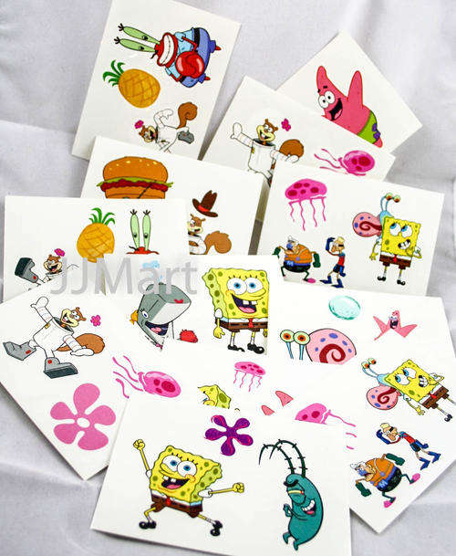 40 x Spongebob Tattoo Sheets