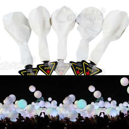 5 x LED Light Up Balloons (White)