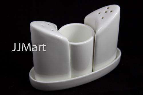Hotel Porcelain Salt & Pepper & Toothpick Set (2 Sets available)