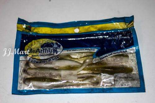 McARTHY SALTWATER BAITS 4" PADDLE TAIL OLIVE DECEIVER QTY:7