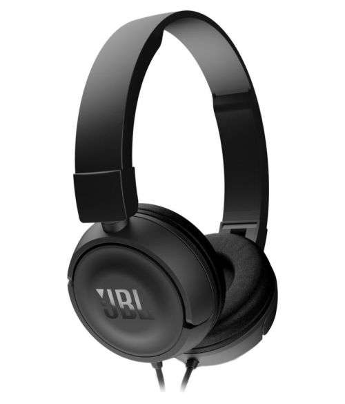 JBL T450 On Ear Wired Headphones With Mic - Black