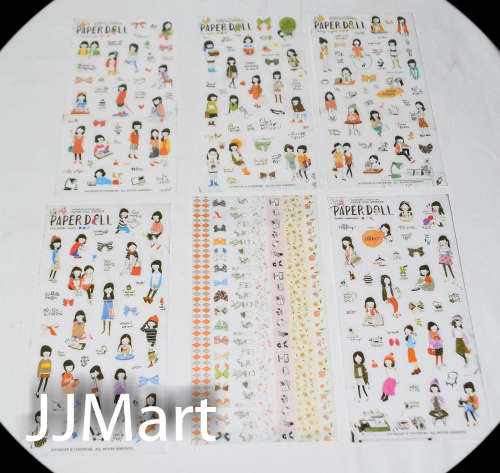 Ponybrown Paper Doll Sticker sheet x 6