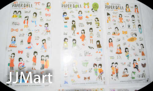 Ponybrown Paper Doll Sticker sheet x 6