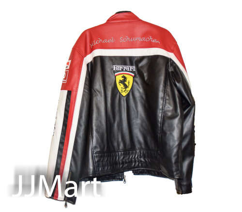 Ferrari Michael Schumacher Faux Leather Jacket = Size XXL