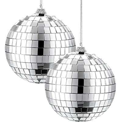 2 X Mirror Disco Ball, 70`s Disco Party Decoration, Hanging Ball for Party or DJ Light Effect,