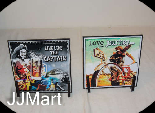 2 x Wooden signs for your bar