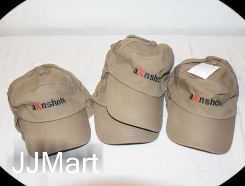 4 x Army Brown Caps with neck protector